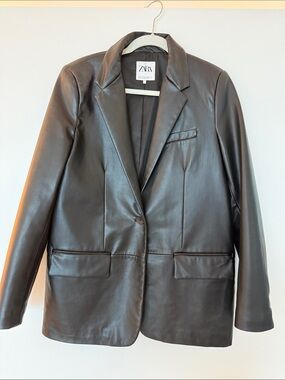 Zara Leather Blazer
